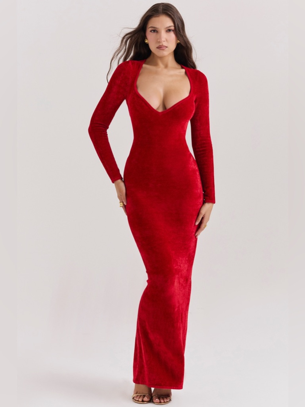 House of CB scarlet chenille sweetheart dress